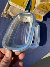 Load image into Gallery viewer, 1960-1966 Chevrolet Fleetside Pickup Truck NOS Tail Light Lamp Lens + Bezel Pair #5952677 / 3763570