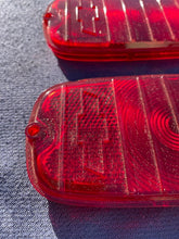 Load image into Gallery viewer, 1960-1966 Chevrolet Fleetside Pickup Truck NOS Tail Light Lamp Lens + Bezel Pair #5952677 / 3763570
