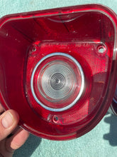 Load image into Gallery viewer, 1968 Chevrolet Bel-Air Impala NOS Tail Light (w/ Backup) Lamp Lens Pair (CHIPPED TAB) #5959866