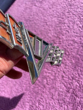 Load image into Gallery viewer, 1965 - 1967 Chevrolet Impala V8 NICE USED Front Fender "V" Flag Emblem #3840318