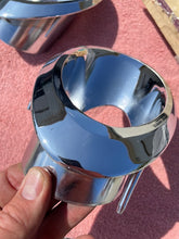 Load image into Gallery viewer, 1966 1967 Chevrolet Corvette C2 Sting Ray NOS Rear Exhaust Tips Bezel Trim Pair #3892225 / 3892226