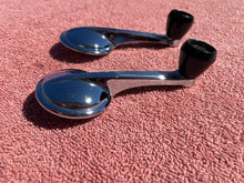 Load image into Gallery viewer, 1953-1964 Chevrolet (various specific applications) NOS Vent 1/4 Window Crank Handles Black Knob Pair #4619388