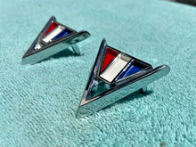 Load image into Gallery viewer, 1964 Chevrolet Bel Air Biscayne Impala V8 283ci NEW Front Fender "V" Emblem PAIR #3840317