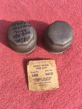 Load image into Gallery viewer, 1931 - 1942 Chevrolet Utility Trucks NOS Pair of Wheel Center Hub Grease Caps #365120