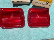 Load image into Gallery viewer, 1965 Chevrolet Chevelle 300 Deluxe 6 V8 396 327 NOS Tail Light Lamp Lens Pair #5956717 / 5956718