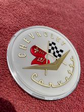 Load image into Gallery viewer, 1956 1957 Chevrolet Corvette C1 NOS Hood / Trunk Deck Lid Emblem (1) #3725754