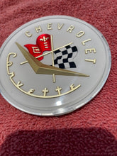 Load image into Gallery viewer, 1956 1957 Chevrolet Corvette C1 NOS Hood / Trunk Deck Lid Emblem (1) #3725754
