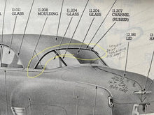 Load image into Gallery viewer, 1950 1951 1952 Chevy Bel Air Hardtop NEW Stainless Steel Rear Window Upper  Molding Clip Set (OEM #4571697)