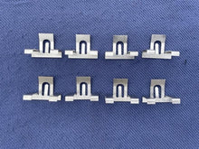 Load image into Gallery viewer, 1950 1951 1952 Chevy Bel Air Hardtop NEW Stainless Steel Rear Window Lower Reveal Molding Clip Set (OEM #4571696)