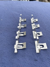 Load image into Gallery viewer, 1950 1951 1952 Chevy Bel Air Hardtop NEW Stainless Steel Rear Window Lower Reveal Molding Clip Set (OEM #4571696)