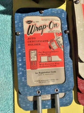Load image into Gallery viewer, Vintage Accessory Cobbs BLUE NOS Certificate Registration Steering Column / Visor Holder