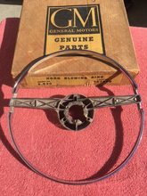 Load image into Gallery viewer, 1951 1952 Chevrolet Styleline Fleetline Deluxe NOS Steering Wheel Horn Ring #757898 (Has small pits)