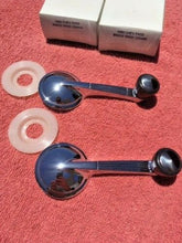 Load image into Gallery viewer, 1950 Chevrolet Fleetline Styleline NORS Window Crank Handles Grey Knob Pair (repl. OEM #4582152)