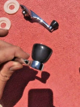 Load image into Gallery viewer, 1950 Chevrolet Fleetline Styleline NORS Window Crank Handles Grey Knob Pair (repl. OEM #4582152)