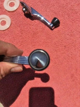 Load image into Gallery viewer, 1950 Chevrolet Fleetline Styleline NORS Window Crank Handles Grey Knob Pair (repl. OEM #4582152)