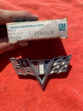 Load image into Gallery viewer, 1965 - 1967 Chevrolet Impala V8 NICE USED Front Fender "V" Flag Emblem #3840318
