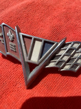 Load image into Gallery viewer, 1964-1967 Chevrolet Chevelle V8 327ci 396 NICE USED Front Fender "V" Flag Emblem #3840318
