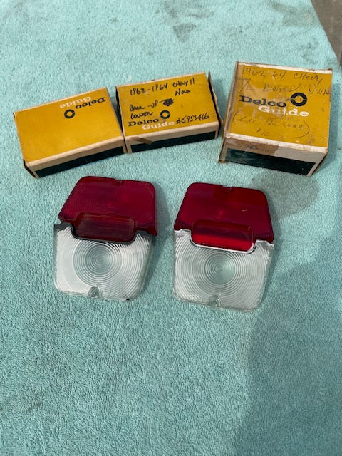 1962-1964 Chevy II / Nova NOS Backup Tail Light Lamp Lens Pair Set #59 ...