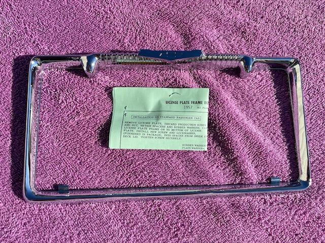 1957 Chevrolet 150 210 Bel Air NORS Accessory Bowtie License Plate Frame