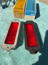 Load image into Gallery viewer, 1968 Chevrolet Biscayne Caprice Impala NOS RED Rear Side Marker Lenses + Bezels (3921403 / 3921404 / 916754)
