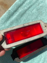 Load image into Gallery viewer, 1968 Chevrolet Biscayne Caprice Impala NOS RED Rear Side Marker Lenses + Bezels (3921403 / 3921404 / 916754)
