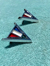 Load image into Gallery viewer, 1964 Chevrolet Bel Air Biscayne Impala V8 283ci NEW Front Fender "V" Emblem PAIR #3840317
