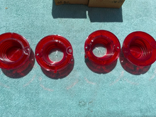 Load image into Gallery viewer, 1962 Chevrolet Biscayne Bel Air NORS Complete Set of Back Up and Tail Lamp Lenses w/ Trim
