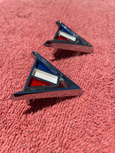 Load image into Gallery viewer, 1964 Chevrolet Bel Air Biscayne Impala V8 283ci NEW Front Fender &quot;V&quot; Emblem PAIR (DEFECTS)
