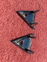 Load image into Gallery viewer, 1964 Chevrolet Bel Air Biscayne Impala V8 283ci NEW Front Fender &quot;V&quot; Emblem PAIR (DEFECTS)
