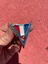 Load image into Gallery viewer, 1964 Chevrolet Bel Air Biscayne Impala V8 283ci NEW Front Fender &quot;V&quot; Emblem PAIR (DEFECTS)
