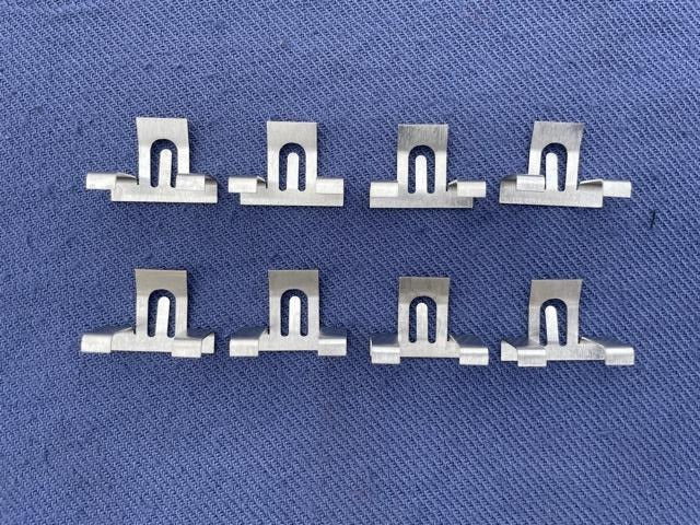 1950 1951 1952 Chevy Bel Air Hardtop NEW Stainless Steel Rear Window Lower Reveal Molding Clip Set (OEM #4571696)