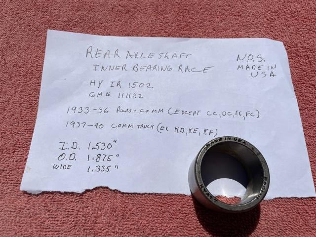 1933-1936 Chevrolet MASTER NOS Rear Axle Bearing Inner Race #IR1502 (#111122)