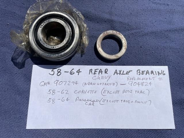 1958 - 1964 Chevrolet Bel Air, Biscayne, Delray, and Impala NOS Rear Axle Bearing #907294 / 904824 / RW607