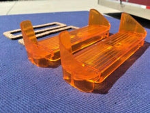 Load image into Gallery viewer, 1967 Chevrolet Impala Caprice SS NEW AMBER Park Light Lamp Lens Pair w/ Gaskets (repl. OEM #5958804)
