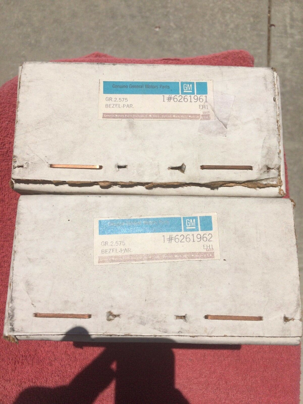 1972 Chevrolet Chevelle Station Wagon / El Camino NOS UNOPENED Park Light Lamp Bezel Pair #6261961 / 6261962